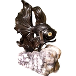 Artistic composition of obsidian and agate "Fish"